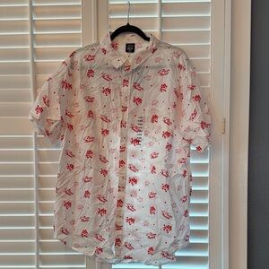 Disney Men’s White and Red Pixar Toy Story Button Down Men's Shirt